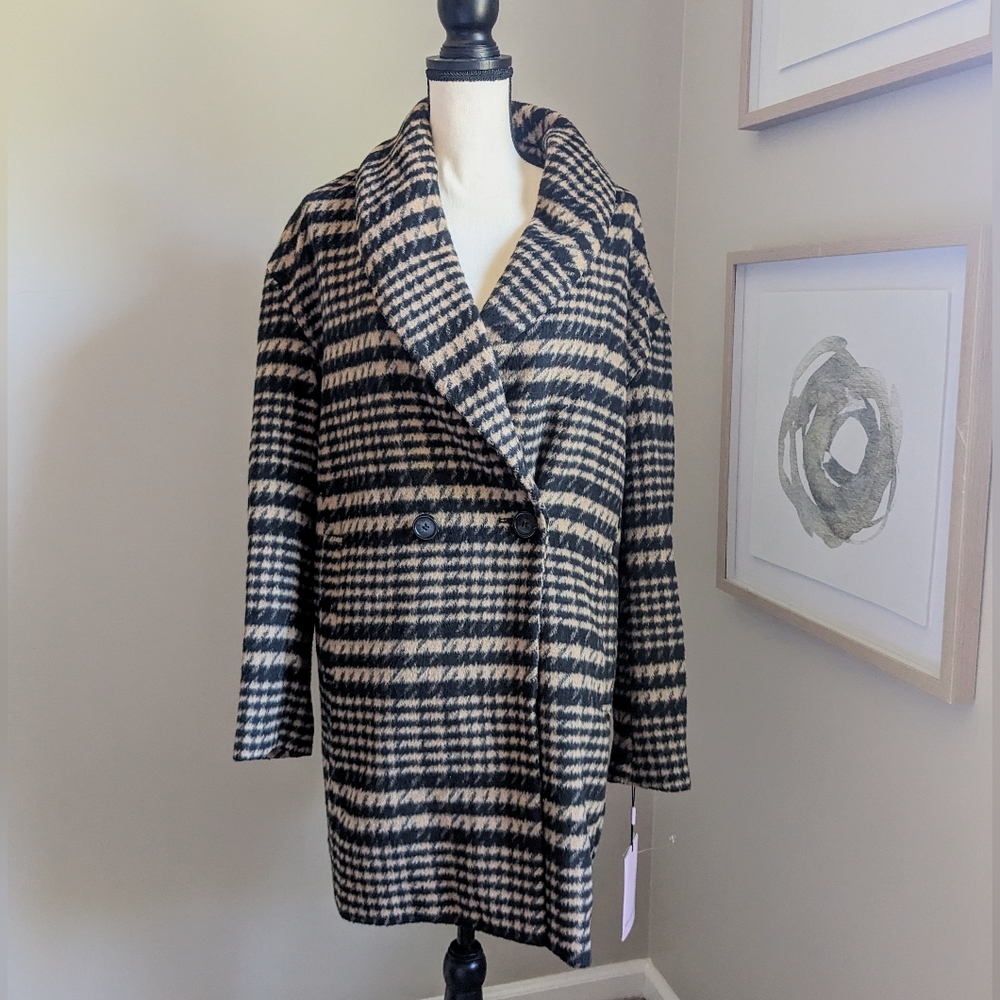 🆕 Avec Les Filles Houndstooth Oversized Check Coat